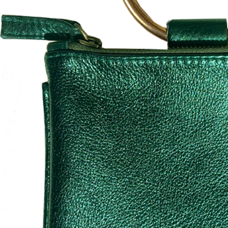 Mini Ring Wristlet - Green Beetle Metallic