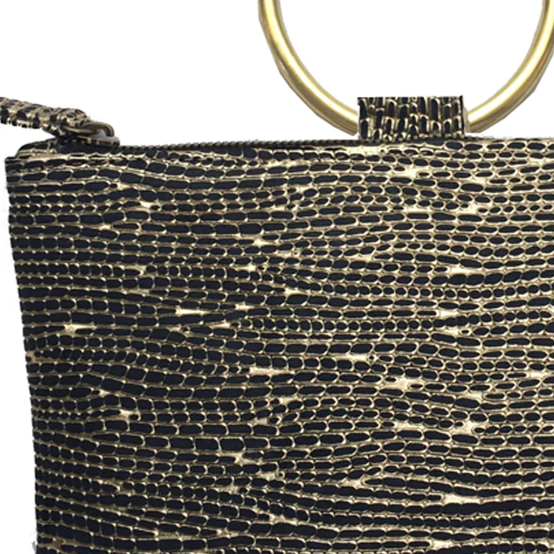 Ring Wristlet - Black & Gold Fancy
