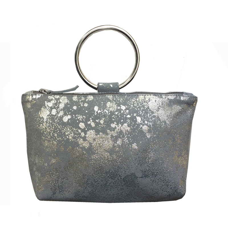 Ring Wristlet - Grey Metallic Splash