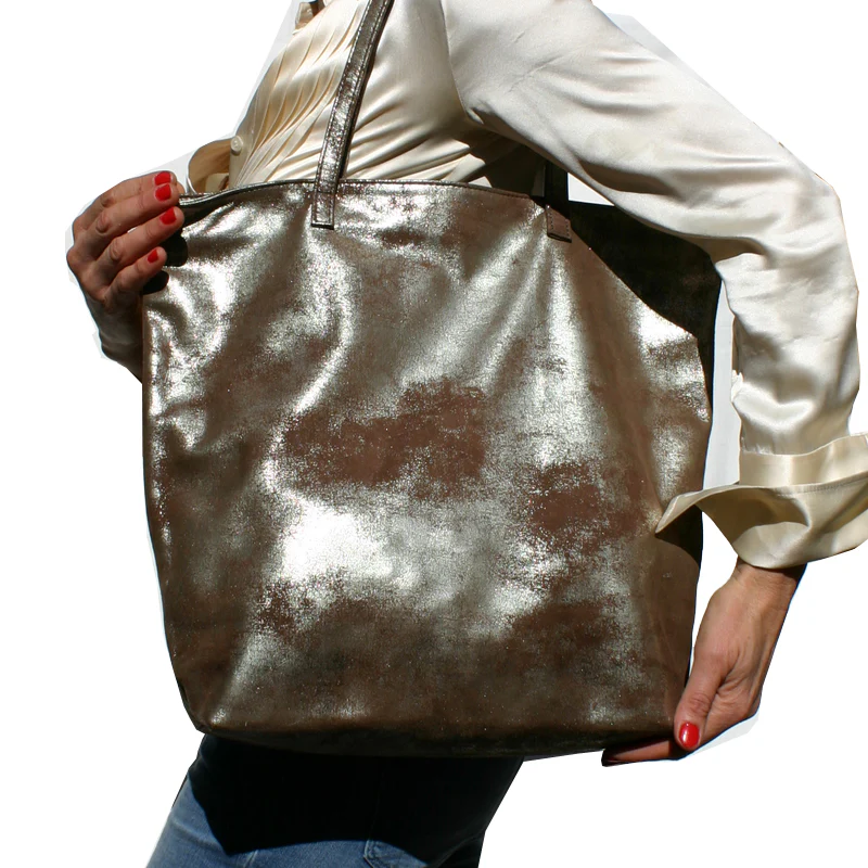 Tote Bag - Dull Brown Metallic